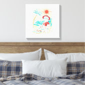 Grappig Skelet Zomer Canvas Afdruk (Insitu (Slaapkamer))