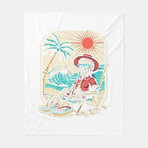Grappig Skelet Zomer Fleece Deken