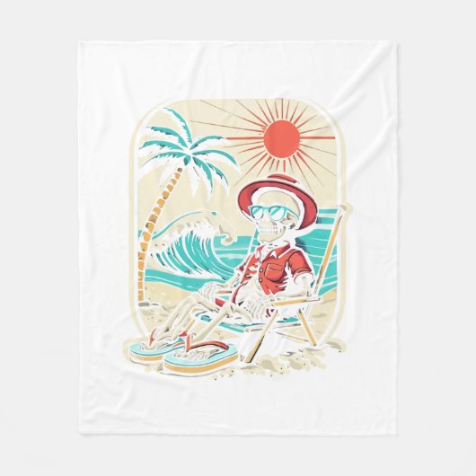 Grappig Skelet Zomer Fleece Deken (Voorkant)