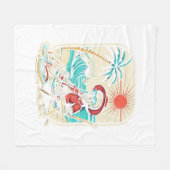 Grappig Skelet Zomer Fleece Deken (Voorkant (Horizontaal))
