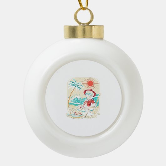 Grappig Skelet Zomer Keramische Bal Ornament (Voorkant)