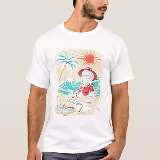 Grappig Skelet Zomer T-shirt (Voorkant)