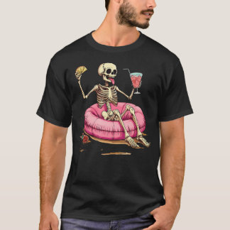 Grappig Skelet Zomer Tropische Drank Skelet T-shirt