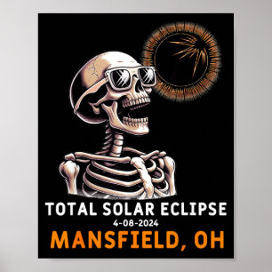 Grappig Skelet Zonsverduistering Mansfield Ohio Poster