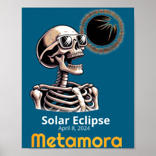 Grappig skelet zonsverduistering Metamora Indiana Poster