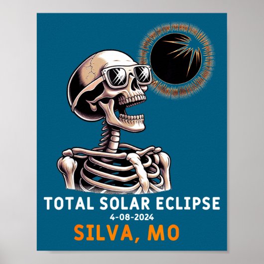 Grappig Skelet Zonsverduistering Silva Missouri Poster (Voorkant)