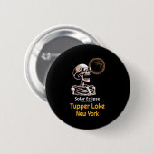 Grappig Skelet Zonsverduistering Tupper Lake Ronde Button 5,7 Cm (Voorkant /achterkant)