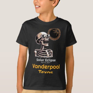 Grappig Skelet Zonsverduistering Vanderpool Texas T-shirt