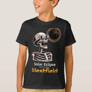 Grappig Skelet Zonsverduistering Westfield Indiana T-shirt