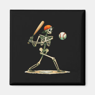 Grappig Skeleton Batting Honkbal Halloween Boys Ma Magneet