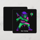 Grappig Skeleton Batting Ice Cream Dripping Baseba Kaart (Voorkant / Achterkant)