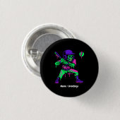 Grappig Skeleton Batting Ice Cream Dripping Baseba Ronde Button 3,2 Cm (Voorkant /achterkant)