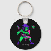 Grappig Skeleton Batting Ice Cream Dripping Baseba Sleutelhanger (Voorkant)