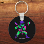 Grappig Skeleton Batting Ice Cream Dripping Baseba Sleutelhanger (Voorkant)