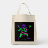 Grappig Skeleton Batting Ice Cream Dripping Baseba Tote Bag (Achterkant)