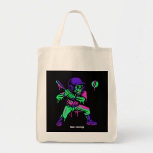 Grappig Skeleton Batting Ice Cream Dripping Baseba Tote Bag
