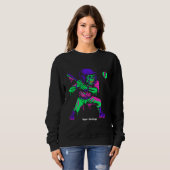 Grappig Skeleton Batting Ice Cream Dripping Baseba Trui (Voorkant volledig)