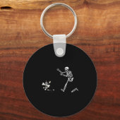 Grappig Skeleton Chasing Terrier Halloween Dog Mom Sleutelhanger (Voorkant)