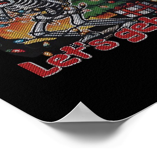 Grappig Skeleton Christmas Let's Get Lit Classic Poster (Hoek)