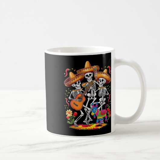 Grappig Skeleton Cinco De Mayo Fiesta Mexicaans Fe Koffiemok (Rechts)