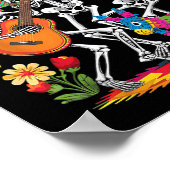 Grappig Skeleton Cinco De Mayo Fiesta Mexicaans Fe Poster (Hoek)