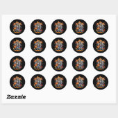 Grappig Skeleton Cinco De Mayo Fiesta Mexicaans Fe Ronde Sticker (Vel)