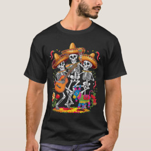Grappig Skeleton Cinco De Mayo Fiesta Mexicaans Fe T-shirt