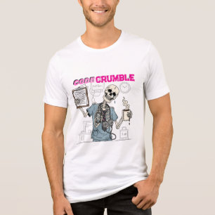 Grappig Skeleton "Code Crumble" Med Nurse Humor Gi Tri-Blend Shirt