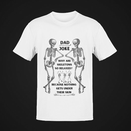Grappig Skeleton "Dad Joke" T-shirt (wit optie)