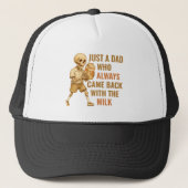Grappig Skeleton Dad Milk Joke Trucker Pet (Voorkant)