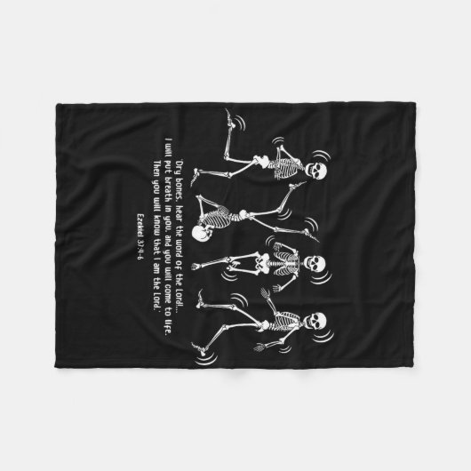 Grappig Skeleton Dansen Droge Botten komen tot lev Fleece Deken (Voorkant (Horizontaal))