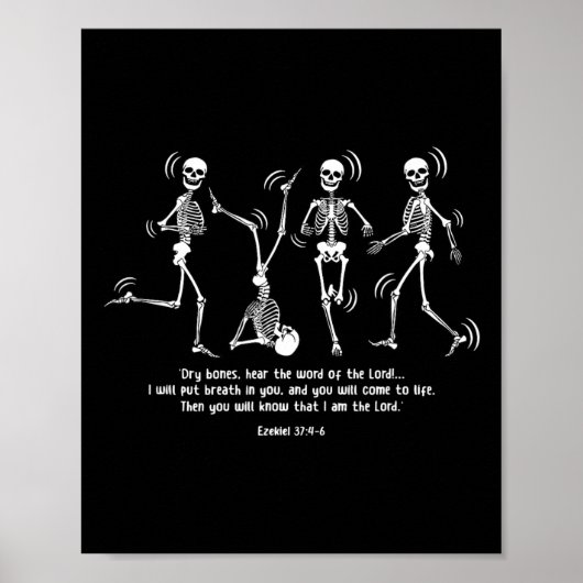 Grappig Skeleton Dansen Droge Botten komen tot lev Poster (Voorkant)