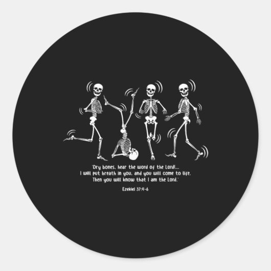 Grappig Skeleton Dansen Droge Botten komen tot lev Ronde Sticker (Voorkant)