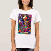 Grappig Skeleton De lezer Tarot T-shirt (Voorkant)