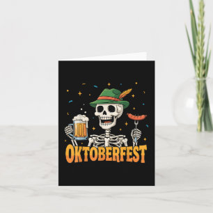 Grappig Skeleton Drink Duitse Beer Mannen Vrouwen Kaart