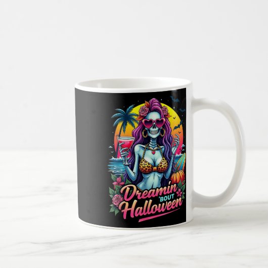 Grappig Skeleton Dromen Over Halloween Zomer V Koffiemok (Rechts)