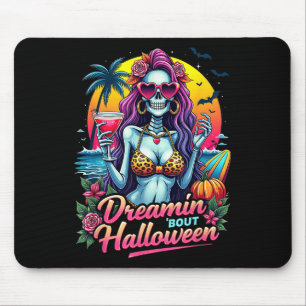 Grappig Skeleton Dromen Over Halloween Zomer V Muismat