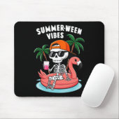 Grappig Skeleton Flamingo ZomerTussen Vibes Hallow Muismat (Met muis)