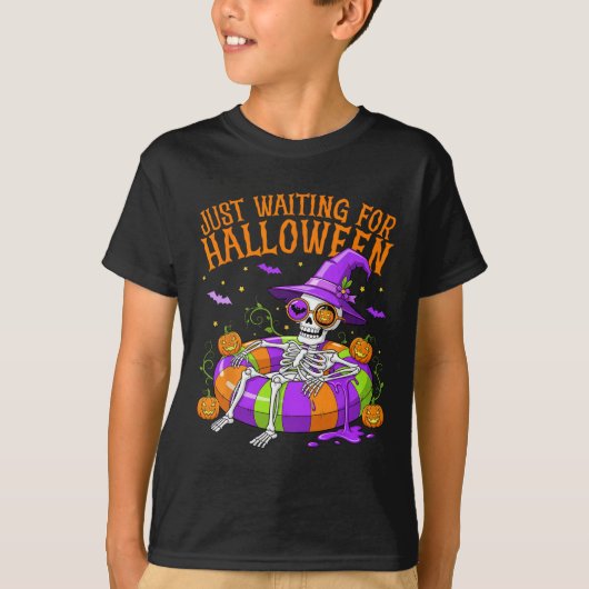 Grappig Skeleton Float Wachten Op Halloween Me T-shirt (Voorkant)