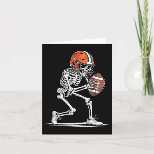 Grappig Skeleton Football Halloween Kostuum Boys K Kaart (Voorkant)
