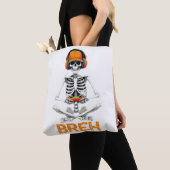 Grappig Skeleton Gamer BRUH Halloween spel Tote Bag (Dichtbij)