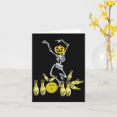 Grappig Skeleton Halloween Bowling Shirt Bowler Gi Kaart (Gele Bloem)