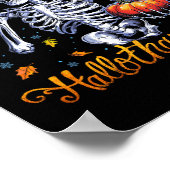 Grappig Skeleton Halloween Mery Christmas Happy Ha Poster (Hoek)