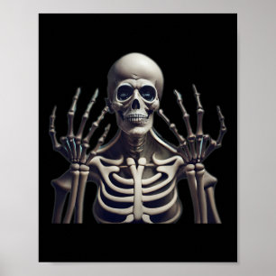 Grappig Skeleton Halloween voor Mannen vrouwen Kin Poster