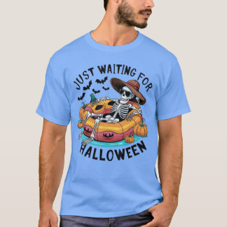 Grappig Skeleton Halloween wacht gewoon op Hallowe T-shirt