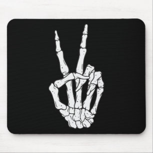 Grappig Skeleton Handen Vredesteken Liefde Hallowe Muismat