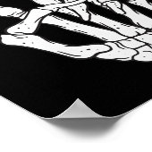 Grappig Skeleton Handen Vredesteken Liefde Hallowe Poster (Hoek)