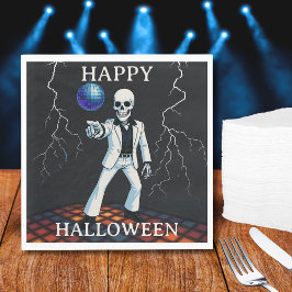 Grappig Skeleton Haunted Disco Halloween Party Servet