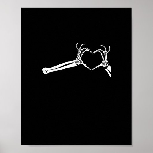 Grappig Skeleton Heart Hands. Halloween Costume Sk Poster (Voorkant)