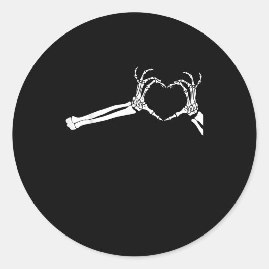 Grappig Skeleton Heart Hands. Halloween Costume Sk Ronde Sticker (Voorkant)